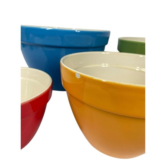 Crate & Barrel Addison Nesting Mixing Bowls Set 5 Made Portugal Discontinued VTG - Picture 5 of 8